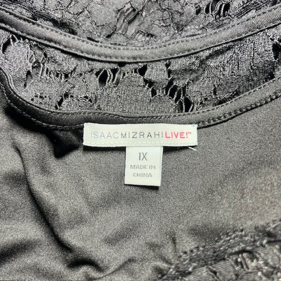 Isaac Mizrahi Black Lace Top Size 1X - Picture 10 of 10